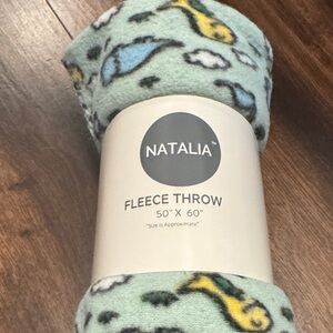 Natalia Dinosaur Fleece Throw Blanket NWT